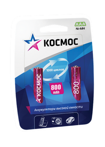 Аккумулятор Космос ААА 800mAh  Ni-MH 1шт